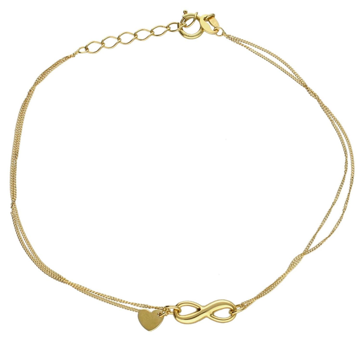 Złota bransoletka damska 375 delikatna ze znakiem nieskończoności BR 7309 375. Złota bransoletka damska. Złota bransoletka próby 375. Bransoletka złota damska delikatna celebrytka. Bransoletka złota celebrytka idealna.jpg